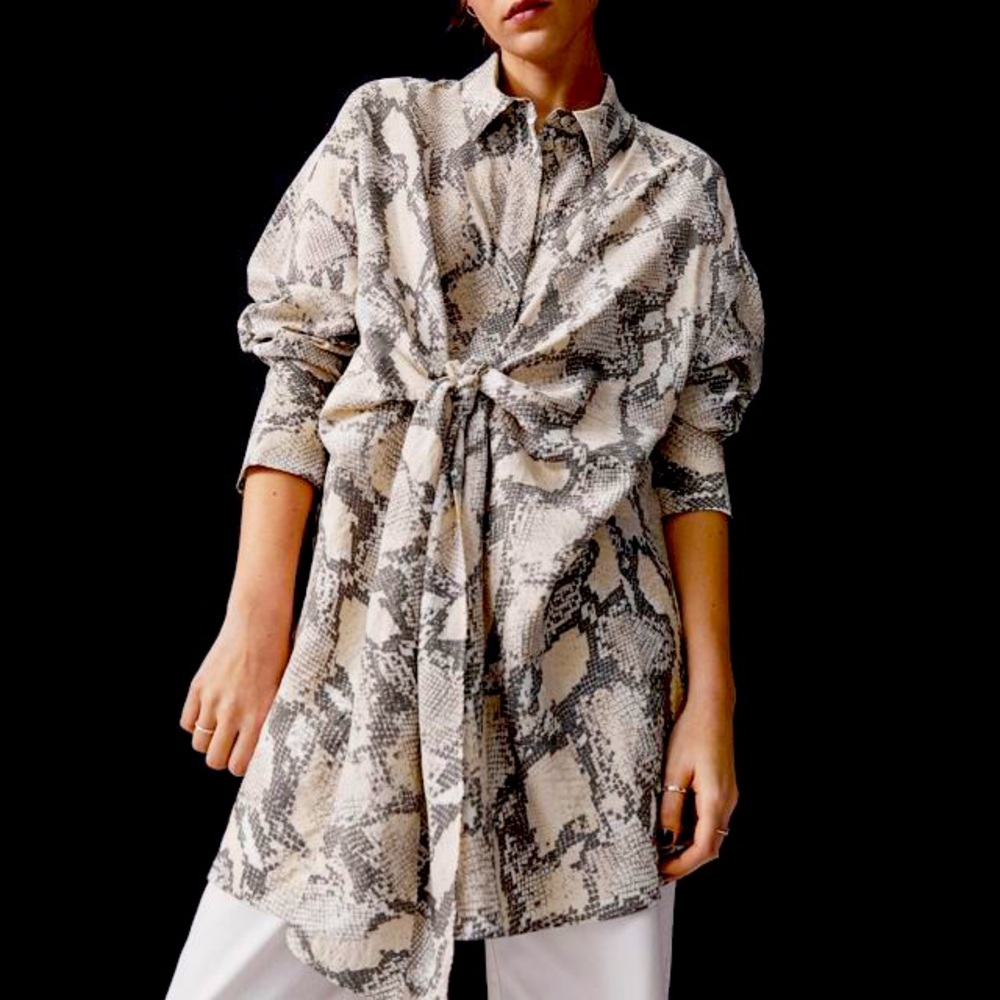 Snakeskin Print Tie Skirt H&M
